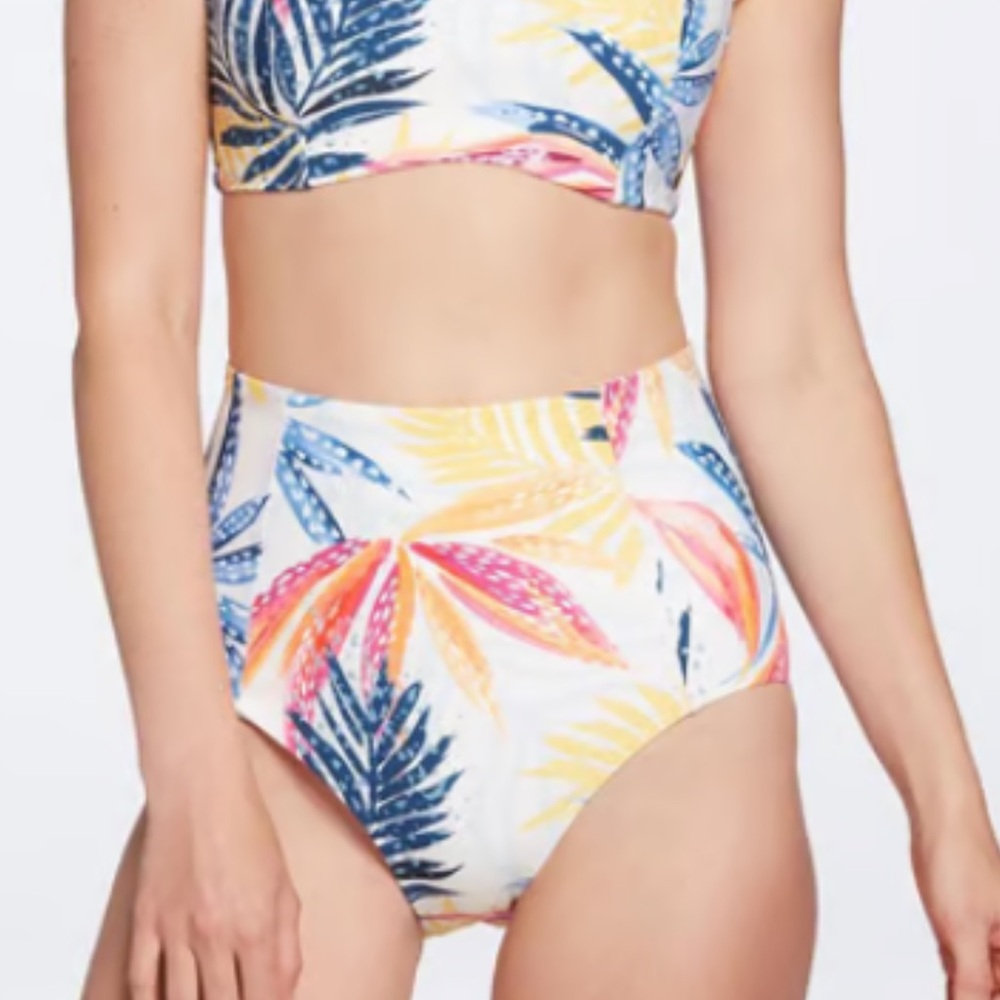Colorful Leaf Print Bikini Bottom